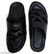 CALIBREL Men Black Slippers | Slipper for men | Sandals for Men| Casual Sandals | Stylish, Comfortable & Durable | Men's Flip-Flops | Trendy men's footwear | Chappal for men | for Daily & Occasion