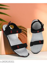 Paragon Blot Black & Red Sandals for Men