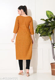 Amthi Pure cotton Ajrakh print A-line Kurti with Pocket