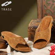 TRASE Women's Fashion Slippers | Doctor Ortho Soft & Comfortable Slip-Ons for Women & Girls | Lightweight & Stylish, Diabetic & Orthopedic Footwear, Ideal for Knee & Foot Pain (44061, Tan)