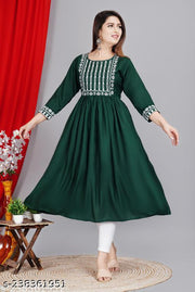 New Trendy Embroidery Gaithering Anarkali kurtis