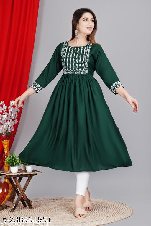 New Trendy Embroidery Gaithering Anarkali kurtis