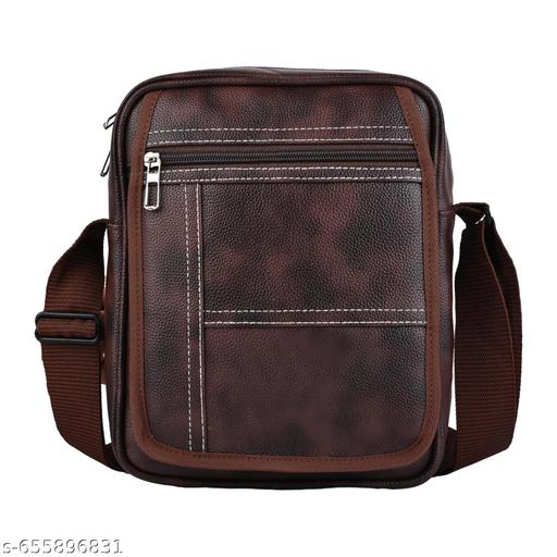 Stylish PU Leather Sling Cross Body Travel Office Business Messenger One Side Shoulder Bag for Men Women