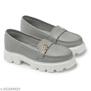EVOLTAR women metal buckle synthetic matte moccasin loafer | Elegant Ballerina Loafers for Women | Lightweight & Durable Moccasins with Premium Material | Great for Walking, Office & Casual Wear | Smart Casual Shoes for Women & Girls