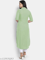 Women's Solid Rayon Kurtis