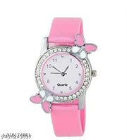 Analogue Flower Design Dial PU Strap Analog Girl's and Women's Watch