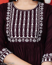 New Trendy Printed Hand work Gaithering Anarkali kurta