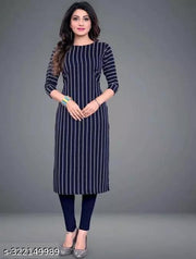 Polyster/Crepe fabric-Stylish Daily Wear Kurti With Low Price