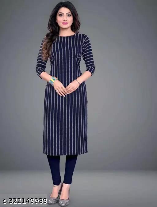 Polyster/Crepe fabric-Stylish Daily Wear Kurti With Low Price