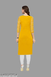 Polyster/Crepe fabric-Regular Fit Sleeve Low Price Kurti for Women's (Pack of 3 )