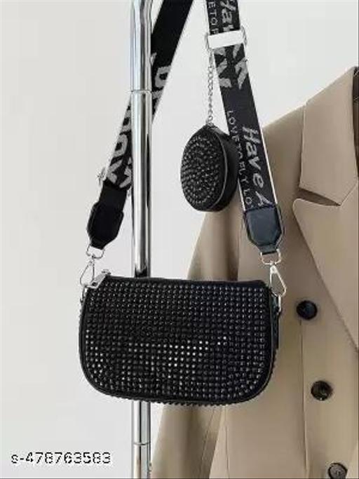 Silver Women Sling Bag Small Crossbody Bag for Women With Coin pouch handbag for women and girls