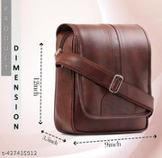 Shade Stylish PU Leather Sling Cross Body Travel Office Messenger One Side Shoulder Bag for Men
