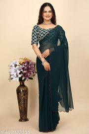 Women's Georgette saree with blouse