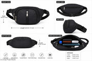 Flikker: Stylish Unisex Polyester Kawar Yatra Waist Bag | Water-Resistant Crossbody Chest Bag Trendy Side Bag  for Boys Belt Bag Girls Unisex Crossbody Wallet Purse Small Wallet Pouch Fanny Pack Swag Bag for Man Hip Bag (Black, Pack of: 1)