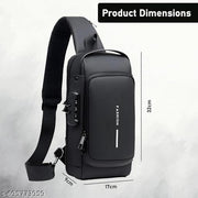 CLASSY WAIST USB BAG GOOD LOOK TRENDING CROSS SLING BUSINESS CASH BAG WITH USB POWER PORT CONNECTION MULTICOLOURED WAIST BAGUSB SLING WAIST BAG LATEST SOLID ZIPPER QUALITY 4 COMPARTMENT ZIPPER BAG