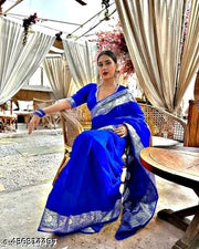 Banarasi Satin Silk Saree Silver Zari