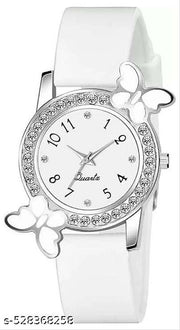 White Rubber woman analog watch with Free LED Digital Watch