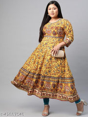 Akiko PLUS SIZE Rayon Floral Printed  Anarkali Kurta