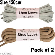 Shoe Lace Round Light Grey Khaki 120cm 2pair for Flat sneakers canvas boot sport hiking shoes
