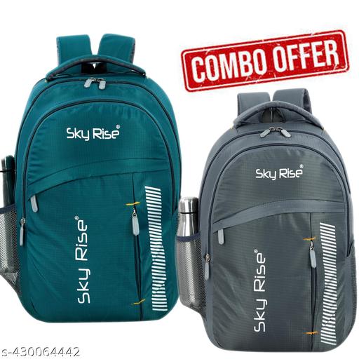 SKY RISE Combo of 2 Medium 34Liters Backpack for school and colleges laptop bag Waterproof Backpack