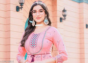 Jaipuri riyon long embroidery anarkali