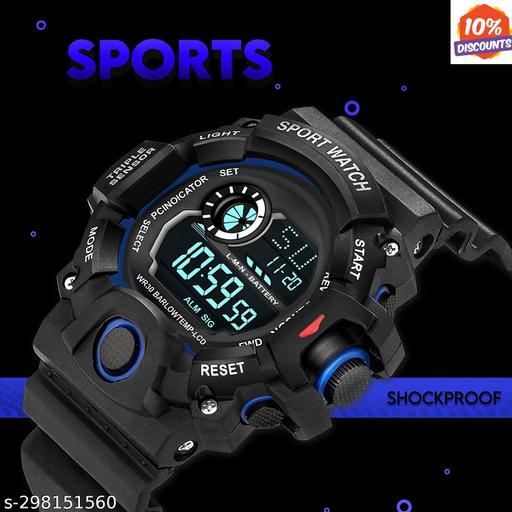 Branded and trandy Black Color Strap Waterproof Digital Sports Watch for Men's Kids Watch for Boys Watch for Men Pack of 1