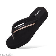 Foot-Flow_hit_item_Flip-Flop_FANCY AND STYLISH CASUAL WEAR DAILY USE PRINTED HAWAII CHAPPAL SLIPPER FLIP FLOP FOR WOMEN AND GIRLS PACK OF 1 DAILY WEAR AND WALKING SLIPPER FOR GIRLS AND WOMEN (BLK/GLD)