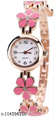 black dial new flower design Analog Watches and bracelet combo for girls and womens
