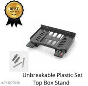 Set Top Box Stand Wall Mount with Double Remote Holder for Speakers, Wi-Fi Router, VR Sensors, TV Cable Box and Playstation TV(Pack of 1, Black)