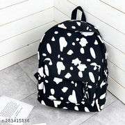 Medium 15 L TUITION BAG AND COLLEGE BAG FOR GIRLS STYLISH AND TRENDY LIGHTWEIGHT BACKPACKS (BLACK  DOT BAGS)
