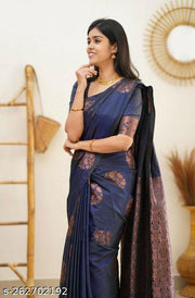Designer Beautiful Banarasi Saree with Blouse Piece for Women