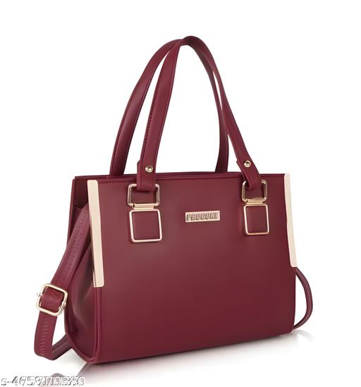Women's (MAROON)Textured  HAND  BAG