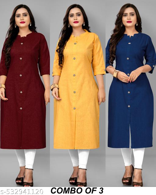 PE G COLLAR SOLID KURTI