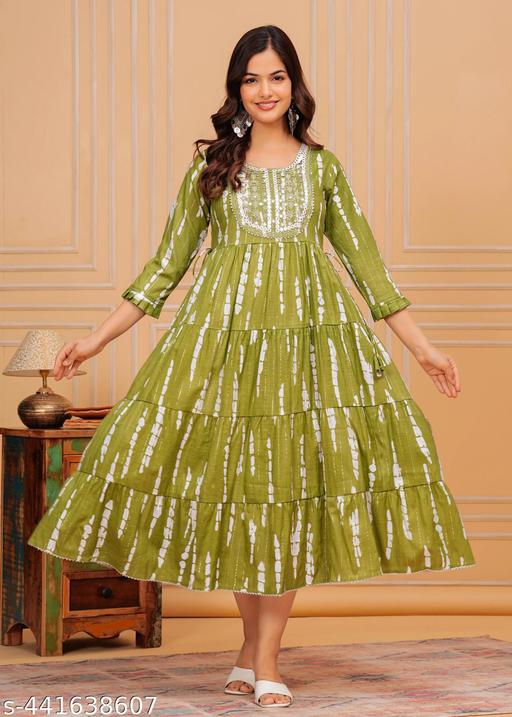 Women Embroidered  Anarkali kurti