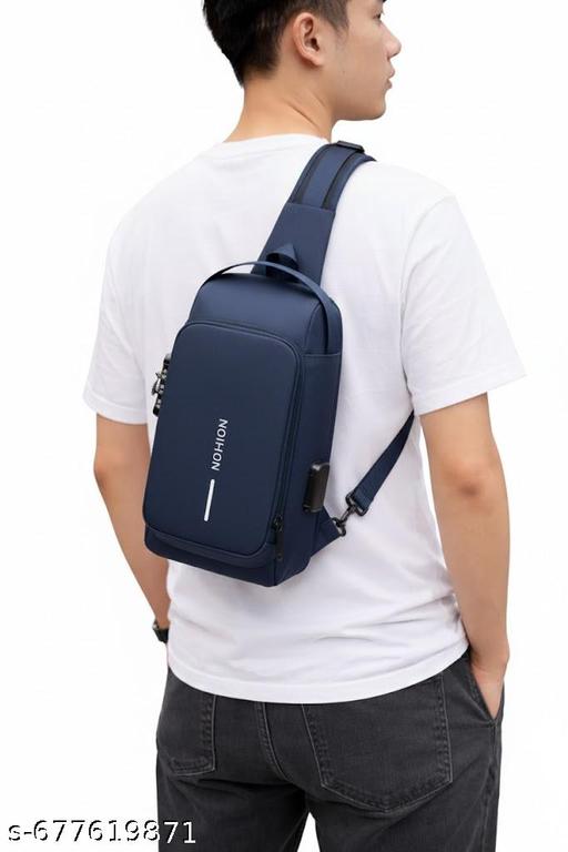 Bag For Man Women Waterproof Slim Unisex Crossbody Sling Bag with USB Charging Port Chest Backpack Men's Shoulder Bag,Travel Handbag, Hard Shell Anti-Theft Bag