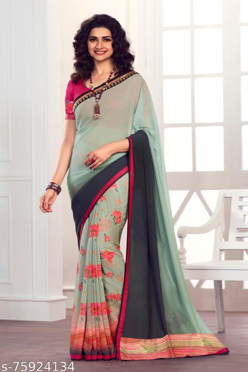 NEW HALF N HALF GEORGETTE SAREES LAUNCHING BY BLEESBURY ENTERPRISE