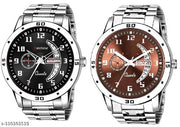 Stainless Steel Strap Day Date Analog Watch For Men