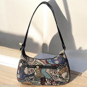 Stylish Half Moon Shoulder Jute Bags – Eco-Friendly, Durable & Trendy Shoulder Bags for Women Sling bags for women JUTE SHOULDER BAG WITH MULTICOLOR IN IT BLACK STRAPS