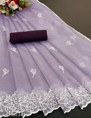 Super Nylon Shining Net Saree Saree with Embroidery work