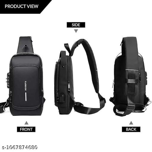 NEW JERSEY Sling Bag for Men Stylish Crossbody Backpack for Men & Women Anti-Theft Chest Bag with USB Charging  Messenger Bags Casual Shoulder Bag _17 x 9 x 32 Cm)