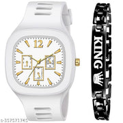 Square Watch with King Bracelet for Boys & Men Watch
