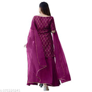 " Zestleaf Viscose Rayon Kurta and Sharara Set with Dupatta"