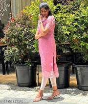Daily Wear Luxurious Embroidered Heavy Net Kurtis with Sequins and Lining for Women