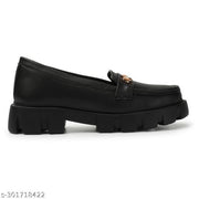 COYO WALK women buckle moccasins synthetic matte loafers | Stylish Slip-on Loafers for Women | Durable & Flexible Moccasins with Gold Embellishment | Ideal for Everyday Wear & Partywear | Fashionable Footwear for Women & Girls