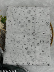 Trendy Saree with Silver Border Detailing and Designer Occasion Wear Look for Women
