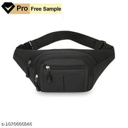 Waist Pack for Sports, Travel, and Hiking: Unisex Zip Pouch Belt Bag for Cash and Phone & Documents in Black