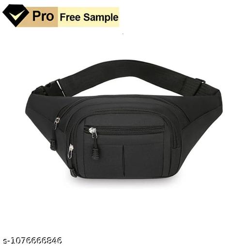 Waist Pack for Sports, Travel, and Hiking: Unisex Zip Pouch Belt Bag for Cash and Phone & Documents in Black