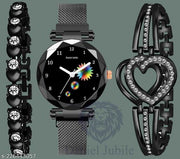 Chakra Analog fancy looking latest designed Black Dial Magnet Black Watch for Women or Girls and Watch for Girls or Women