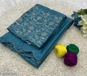 NEW CHINON FIROZI BLUE SAREEE