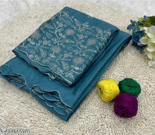NEW CHINON FIROZI BLUE SAREEE